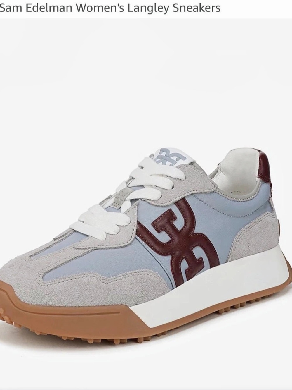 Sam Edelman Women's Langley Sneakers Gray & White Sneakers